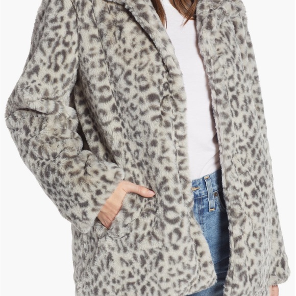 EUC Leopard Print Faux Fur Coat - Picture 1 of 7